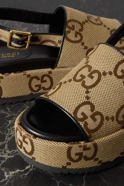 GUCCI Angelina Slingback-Sandalen Aus Canvas Mit Logomuster Und Plateau ,Beige 7 GUCCI Angelina Slingback-Sandalen Aus Canvas Mit Logomuster Und Plateau ,Beige -Offizielle GUCCI Website w920 q60 198