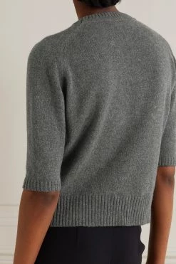 GUCCI Kaschmirpullover Mit Lederbesätzen Und Horsebit-Detail ,Grau -Offizielle GUCCI Website w920 q60 1987