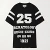GUCCI Oversized-T-Shirt Aus Baumwoll-Jersey Mit Print ,Schwarz