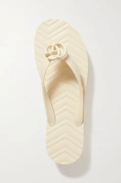 GUCCI Pascar Zehensandalen Aus Gummi Mit Logoverzierung ,Wollweiß