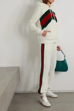 GUCCI Jogginghose Aus Samt Und Jersey Aus Einer Baumwollmischung Mit Streifen Und Applikation ,Weiß 9 GUCCI Jogginghose Aus Samt Und Jersey Aus Einer Baumwollmischung Mit Streifen Und Applikation ,Weiß -Offizielle GUCCI Website w920 q60 2069