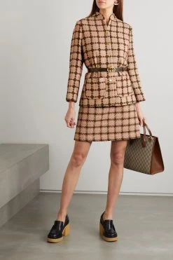 GUCCI Minirock Aus Kariertem Metallic-Tweed ,Pink -Offizielle GUCCI Website w920 q60 2075