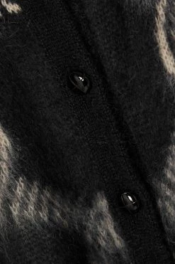 GUCCI Cardigan Aus Jacquard Aus Einer Gebürsteten Mohairmischung ,Schwarz -Offizielle GUCCI Website w920 q60 2080