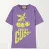 GUCCI T-Shirt Aus Baumwoll-Jersey Mit Print ,Lila