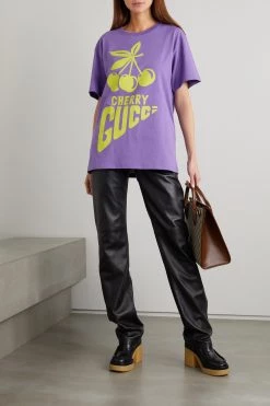 GUCCI T-Shirt Aus Baumwoll-Jersey Mit Print ,Lila -Offizielle GUCCI Website w920 q60 2096