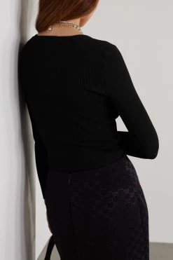 GUCCI Aria Oberteil Aus Rippstrick ,Schwarz -Offizielle GUCCI Website w920 q60 2099