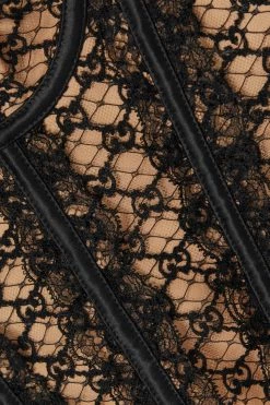 GUCCI Bustier Aus Besticktem Tüll Aus Einer Baumwollmischung Und Satin Mit Spitzenbesätzen ,Schwarz -Offizielle GUCCI Website w920 q60 2107