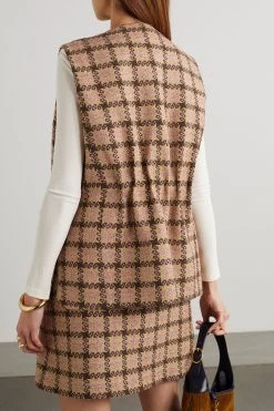 GUCCI Weste Aus Kariertem Metallic-Tweed ,Pink -Offizielle GUCCI Website w920 q60 2117