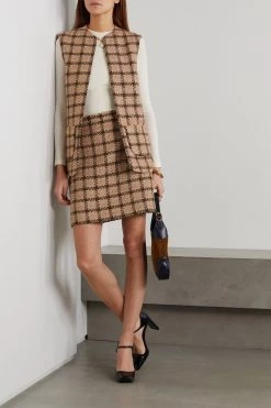 GUCCI Weste Aus Kariertem Metallic-Tweed ,Pink -Offizielle GUCCI Website w920 q60 2119