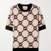 GUCCI Wendbarer Pullover Aus Jacquard Aus Einer Wollmischung ,Wollweiß