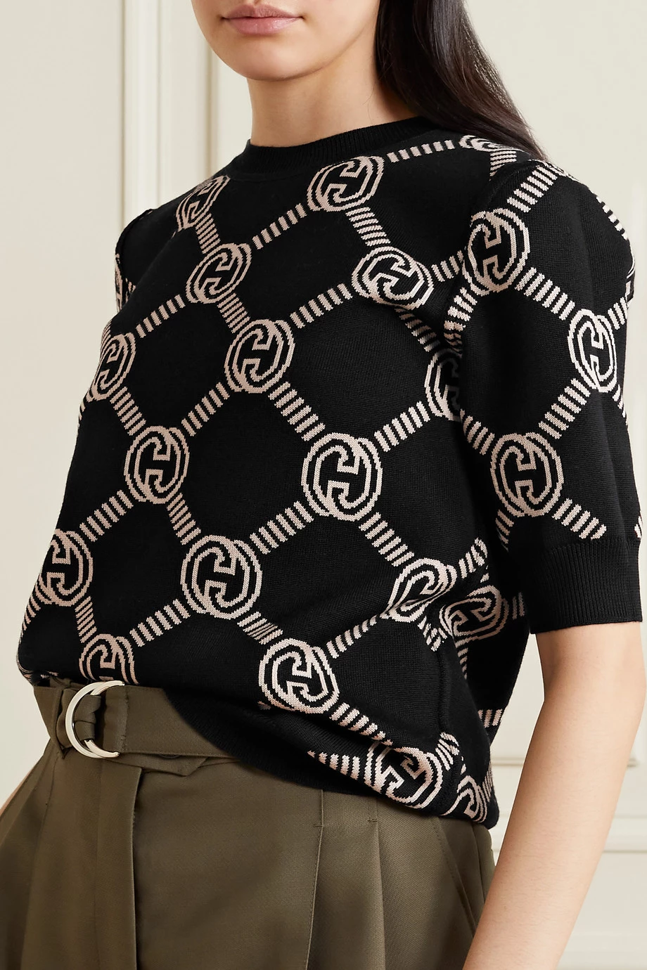 GUCCI Wendbarer Pullover Aus Jacquard Aus Einer Wollmischung ,Wollweiß 6 GUCCI Wendbarer Pullover Aus Jacquard Aus Einer Wollmischung ,Wollweiß – Bild 6