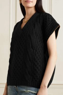 GUCCI Wandelbarer Zopfstrickpullover Aus Wolle ,Schwarz -Offizielle GUCCI Website w920 q60 2132