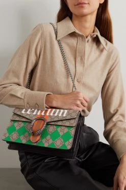 GUCCI Dionysus Bedruckte Schultertasche Aus Beschichtetem Canvas Und Strukturiertem Leder Mit Verzierung ,Braun -Offizielle GUCCI Website w920 q60 2144