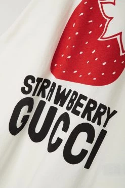 GUCCI Strawberry Oversized-T-Shirt Aus Baumwoll-Jersey Mit Print ,Weiß -Offizielle GUCCI Website w920 q60 2177