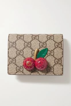 GUCCI Ophidia Portemonnaie Aus Beschichtetem Canvas Mit Print Und Verzierung ,Neutral