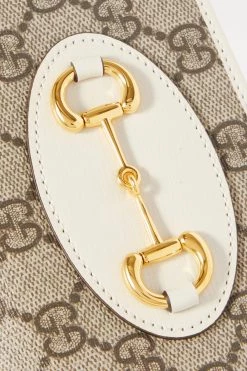 GUCCI Horsebit 1955 Schultertasche Aus Bedrucktem Beschichtetem Canvas Mit Lederbesätzen ,Weiß -Offizielle GUCCI Website w920 q60 2204
