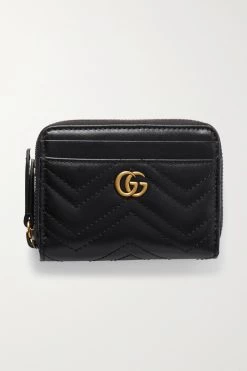 GUCCI GG Marmont Portemonnaie Aus Gestepptem Leder ,Schwarz