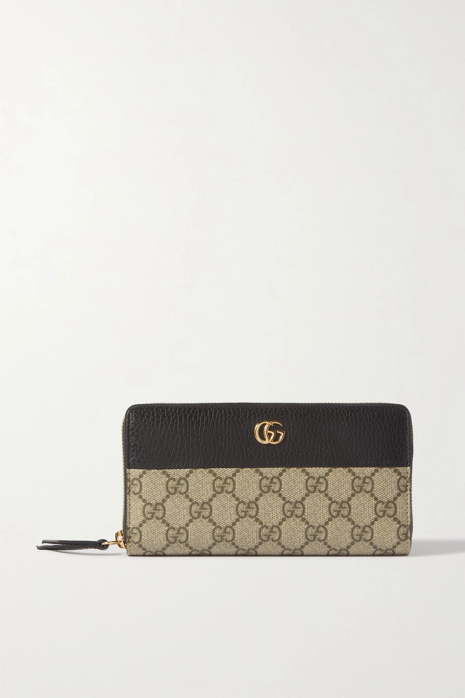 GUCCI GG Marmont Portemonnaie Aus Strukturiertem Leder Und Beschichtetem Canvas Mit Print ,Schwarz 1 GUCCI GG Marmont Portemonnaie Aus Strukturiertem Leder Und Beschichtetem Canvas Mit Print ,Schwarz