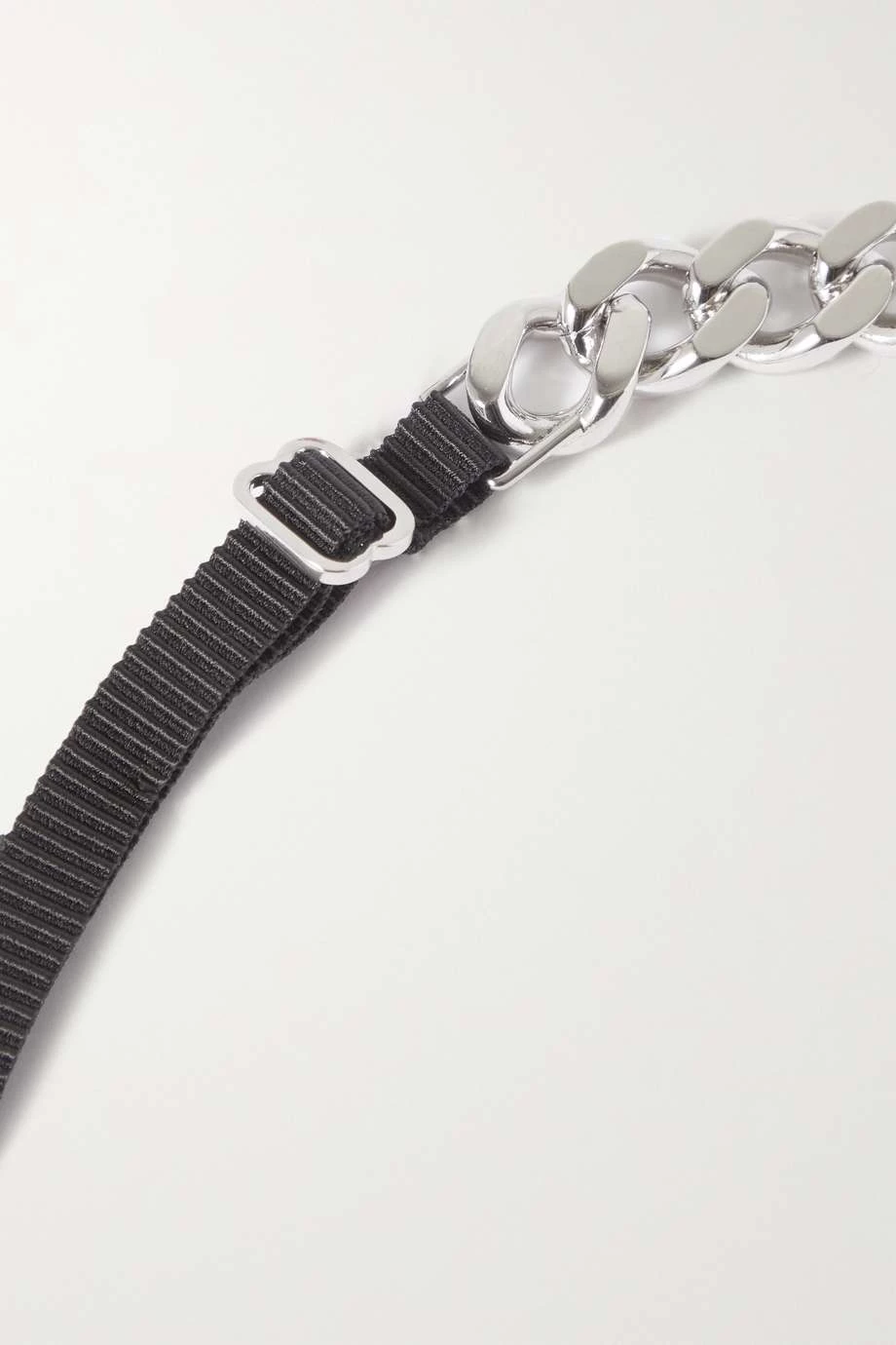 GUCCI Silberfarbener Choker Aus Ripsband Mit Kristallen 3 GUCCI Silberfarbener Choker Aus Ripsband Mit Kristallen – Bild 3