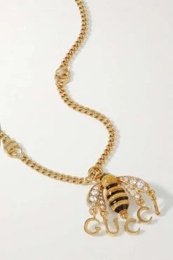 GUCCI Goldfarbene Kette Mit Kristallen Und Emaille