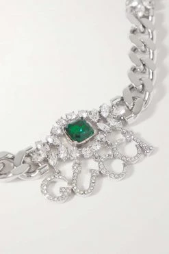 GUCCI Silberfarbener Choker Aus Ripsband Mit Kristallen 8 GUCCI Silberfarbener Choker Aus Ripsband Mit Kristallen -Offizielle GUCCI Website w920 q60 2240