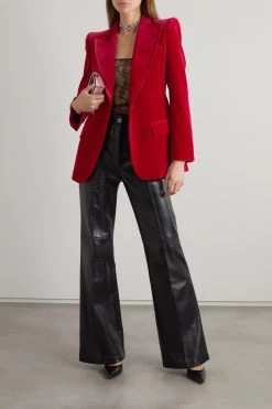 GUCCI Aria Blazer Aus Samt Aus Stretch-Baumwolle Mit Seidenbesätzen ,Rot -Offizielle GUCCI Website w920 q60 2258