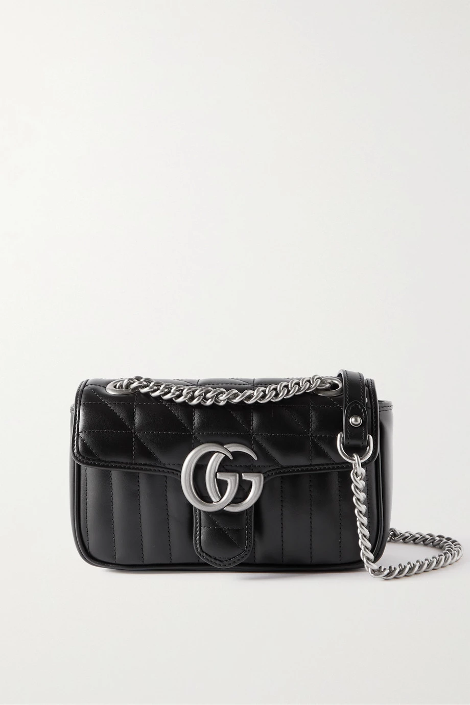 GUCCI GG Marmont 2.0 Kleine Schultertasche Aus Gestepptem Leder ,Schwarz 1 GUCCI GG Marmont 2.0 Kleine Schultertasche Aus Gestepptem Leder ,Schwarz