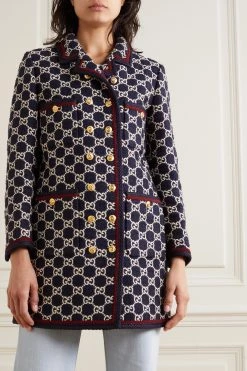 GUCCI Mantel Aus Bouclé-Tweed Aus Einer Baumwollmischung ,Blau -Offizielle GUCCI Website w920 q60 2298