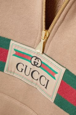 GUCCI + NET SUSTAIN Hoodie Aus Biobaumwoll-Jersey Mit Webbandbesatz Und Applikation ,Camel 7 GUCCI + NET SUSTAIN Hoodie Aus Biobaumwoll-Jersey Mit Webbandbesatz Und Applikation ,Camel -Offizielle GUCCI Website w920 q60 2323