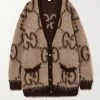 GUCCI Wendbarer Oversized-Cardigan Aus Einer Mohairmischung Mit Jacquard-Muster ,Beige