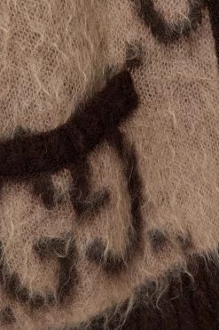 GUCCI Wendbarer Oversized-Cardigan Aus Einer Mohairmischung Mit Jacquard-Muster ,Beige -Offizielle GUCCI Website w920 q60 2327