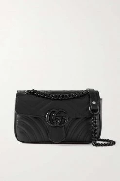 GUCCI GG Marmont 2.0 Schultertasche Aus Gestepptem Leder ,Schwarz