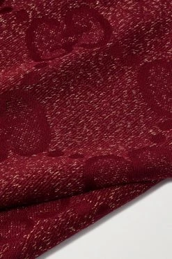 GUCCI Schal Aus Metallic-Jacquard Aus Einer Wollmischung Mit Fransen ,Burgunder -Offizielle GUCCI Website w920 q60 2346
