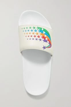 GUCCI Pursuit Pantoletten Aus Leder Mit Logoprint ,Weiß