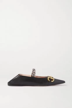 GUCCI Deva Ballerinas Aus Leder Mit Einklappbarer Fersenpartie Und Verzierungen ,Schwarz -Offizielle GUCCI Website w920 q60 2378