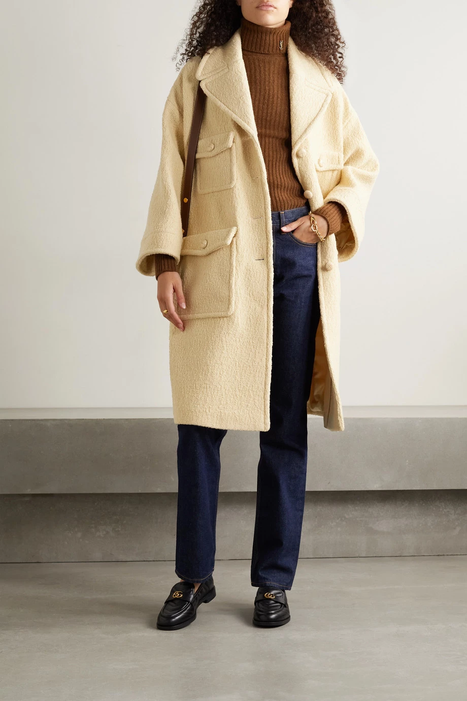 GUCCI Mantel Aus Bouclé-Tweed Aus Einer Wollmischung ,Creme 2 GUCCI Mantel Aus Bouclé-Tweed Aus Einer Wollmischung ,Creme – Bild 2