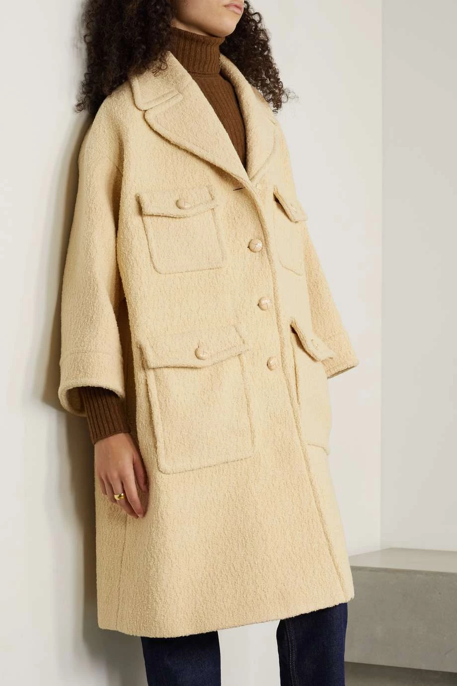 GUCCI Mantel Aus Bouclé-Tweed Aus Einer Wollmischung ,Creme 3 GUCCI Mantel Aus Bouclé-Tweed Aus Einer Wollmischung ,Creme – Bild 3