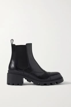 GUCCI Trip Chelsea Boots Aus Lackleder ,Schwarz