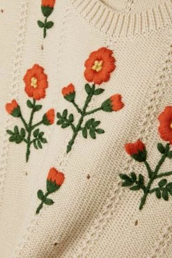 GUCCI Pullover Aus Einer Woll-Baumwollmischung In Pointelle-Strick Mit Stickereien ,Elfenbein -Offizielle GUCCI Website w920 q60 2407