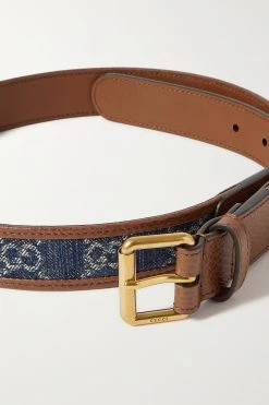 GUCCI Gürtel Aus Strukturiertem Leder Und Denim ,Braun -Offizielle GUCCI Website w920 q60 2417