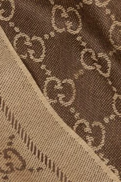 GUCCI + NET SUSTAIN Sten Wendbares Tuch Aus Biowoll-Jacquard Mit Fransen ,Braun -Offizielle GUCCI Website w920 q60 2428