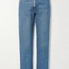 GUCCI Hoch Sitzende Jeans Mit Geradem Bein Und Horsebit-Details ,Mittelblauer Denim