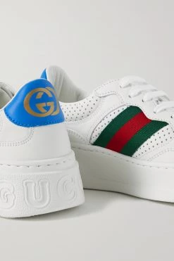 GUCCI Sneakers Aus Leder Mit Perforierungen Und Webstreifenbesätzen ,Weiß -Offizielle GUCCI Website w920 q60 2441