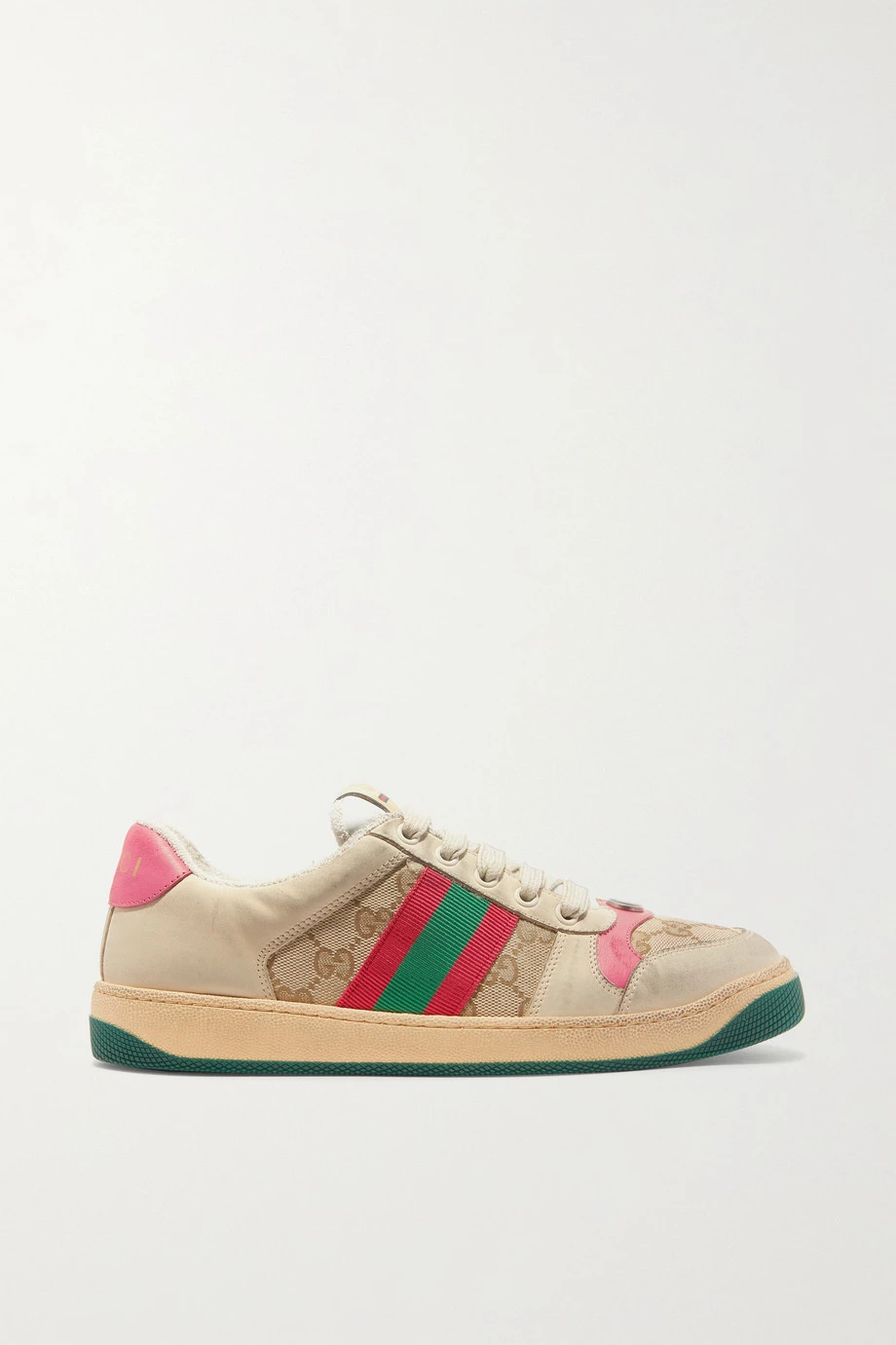 GUCCI Screener Sneakers Aus Canvas Und Distressed-Leder Mit Jacquard-Logomuster ,Beige 1 GUCCI Screener Sneakers Aus Canvas Und Distressed-Leder Mit Jacquard-Logomuster ,Beige