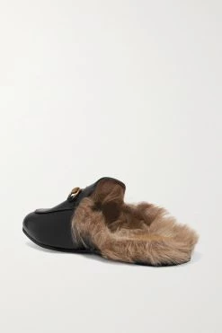 GUCCI Princetown Slippers Aus Leder Mit Shearling-Futter Und Horsebit-Detail ,Schwarz -Offizielle GUCCI Website w920 q60 2453