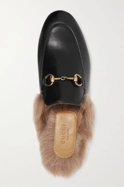GUCCI Princetown Slippers Aus Leder Mit Shearling-Futter Und Horsebit-Detail ,Schwarz -Offizielle GUCCI Website w920 q60 2455
