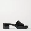 GUCCI Plastique Mules Aus Gummi Mit Logoprägung ,Schwarz