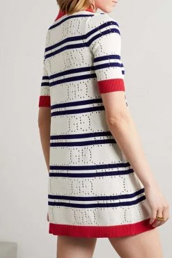 GUCCI Love Parade Gestreiftes Minikleid Aus Baumwolle In Pointelle-Strick ,Creme -Offizielle GUCCI Website w920 q60 247
