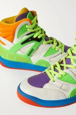 GUCCI Basket Sneakers Aus Kunstleder Und Mesh Mit Gummibesätzen ,Grün -Offizielle GUCCI Website w920 q60 2476