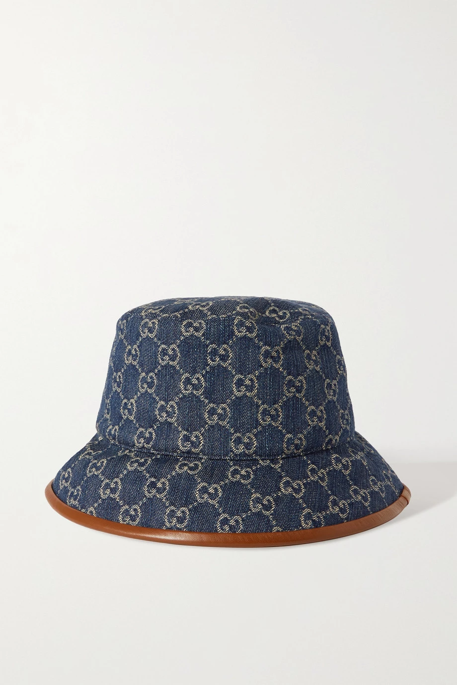 GUCCI Fischerhut Aus Denim Mit Jacquard-Muster Und Lederbesatz ,Blau 1 GUCCI Fischerhut Aus Denim Mit Jacquard-Muster Und Lederbesatz ,Blau